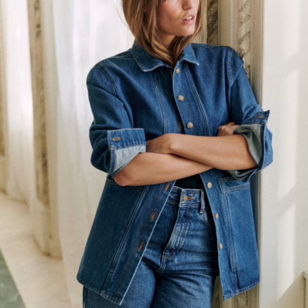 Denim Button-Up Jacket - Blue